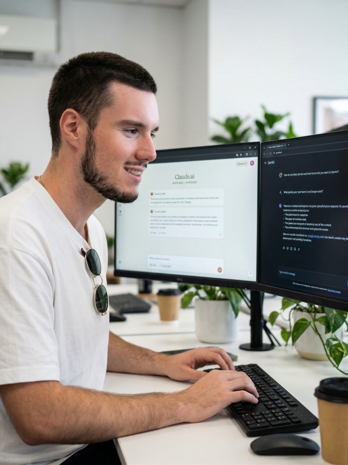 AI consultation Nowra — technician showing client how to use AI tools on desktop computer
